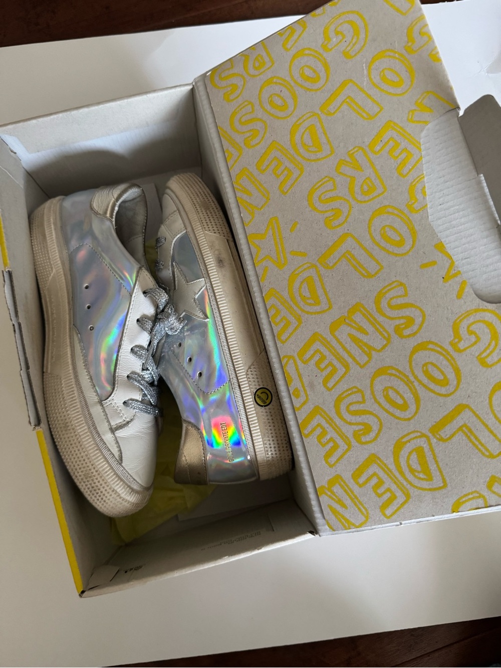 Golden Goose Kids Holographic Silver Low-Top Sneakers - Picture 1 of 10